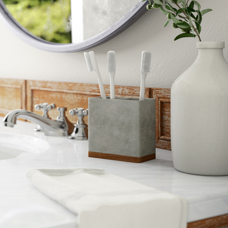 Greyleigh™ Stonington Stone/Wooden Toothbrush Holder & Reviews Wayfair.ca